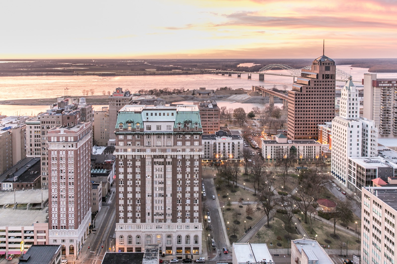 Aerial view with Mississippi River