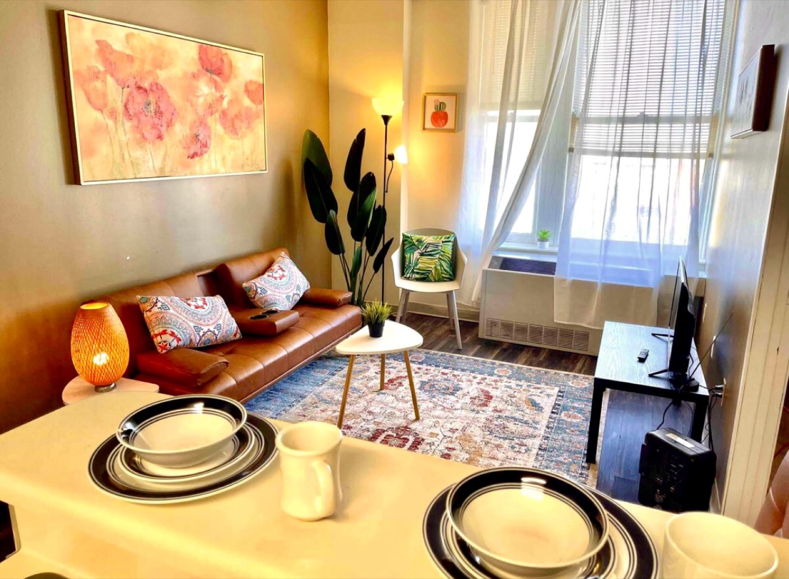 Apartment living and dining area