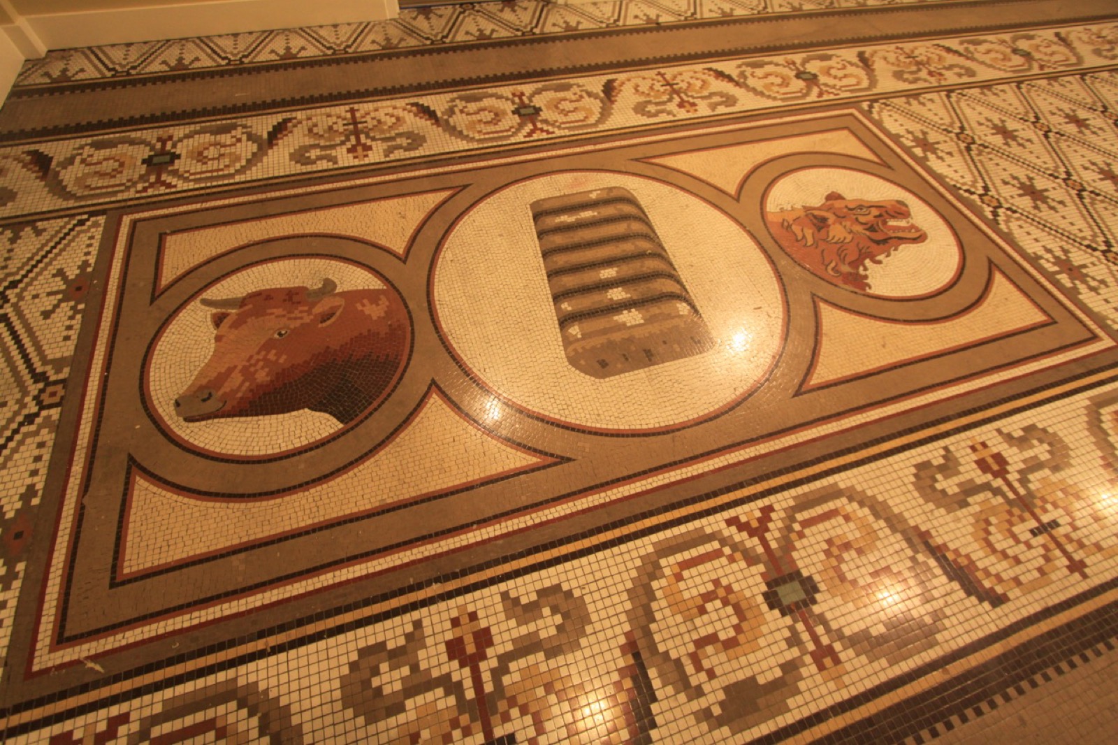 Historic mosaic floor tile